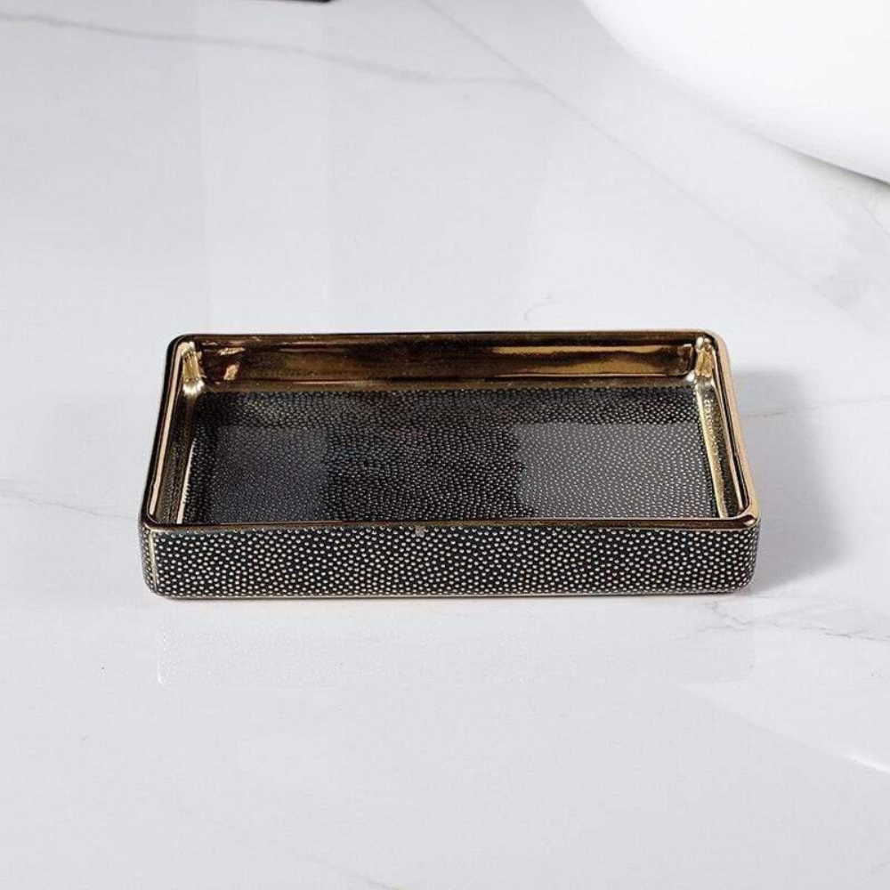 Bathroom Elegant Accessory Set | Bathroom Accessories Set with Gold Accents