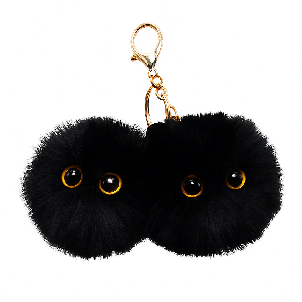 Cute Plush Cat Keychain – Soft Fluffy Kitty Bag Charm & Gift for Cat Lovers