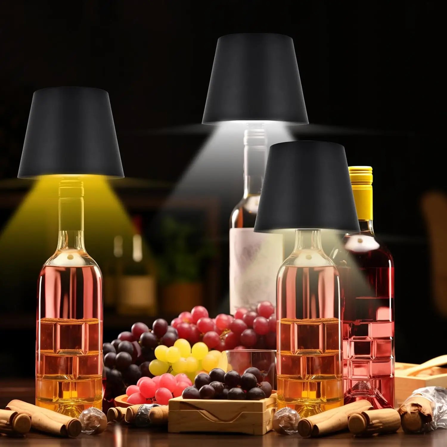 Rechargeable LED Bottle Table Lamp – Touch Control, Dimmable & Portable Light for Home Decor