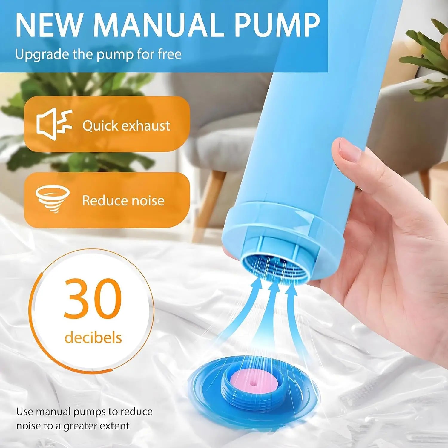 Vacuum Storage Bags Set – 6-Pack Space Saver with Hand Pump for Clothes, Bedding & Travel Organization