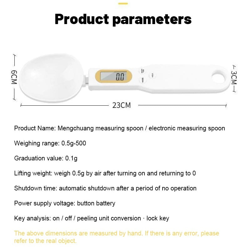 Digital Kitchen Scale 500g/0.1g Precision with LCD Display and Unit Conversion