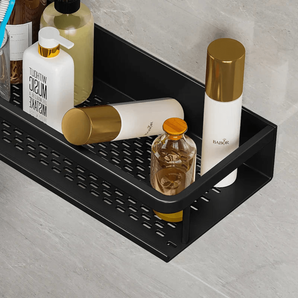 Bathroom Black Shower Caddy | Modern Space Saving Design - Kyrafy