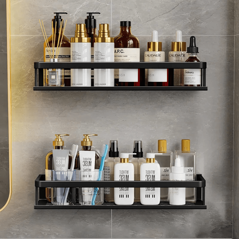 Bathroom Black Shower Caddy | Modern Space Saving Design - Kyrafy