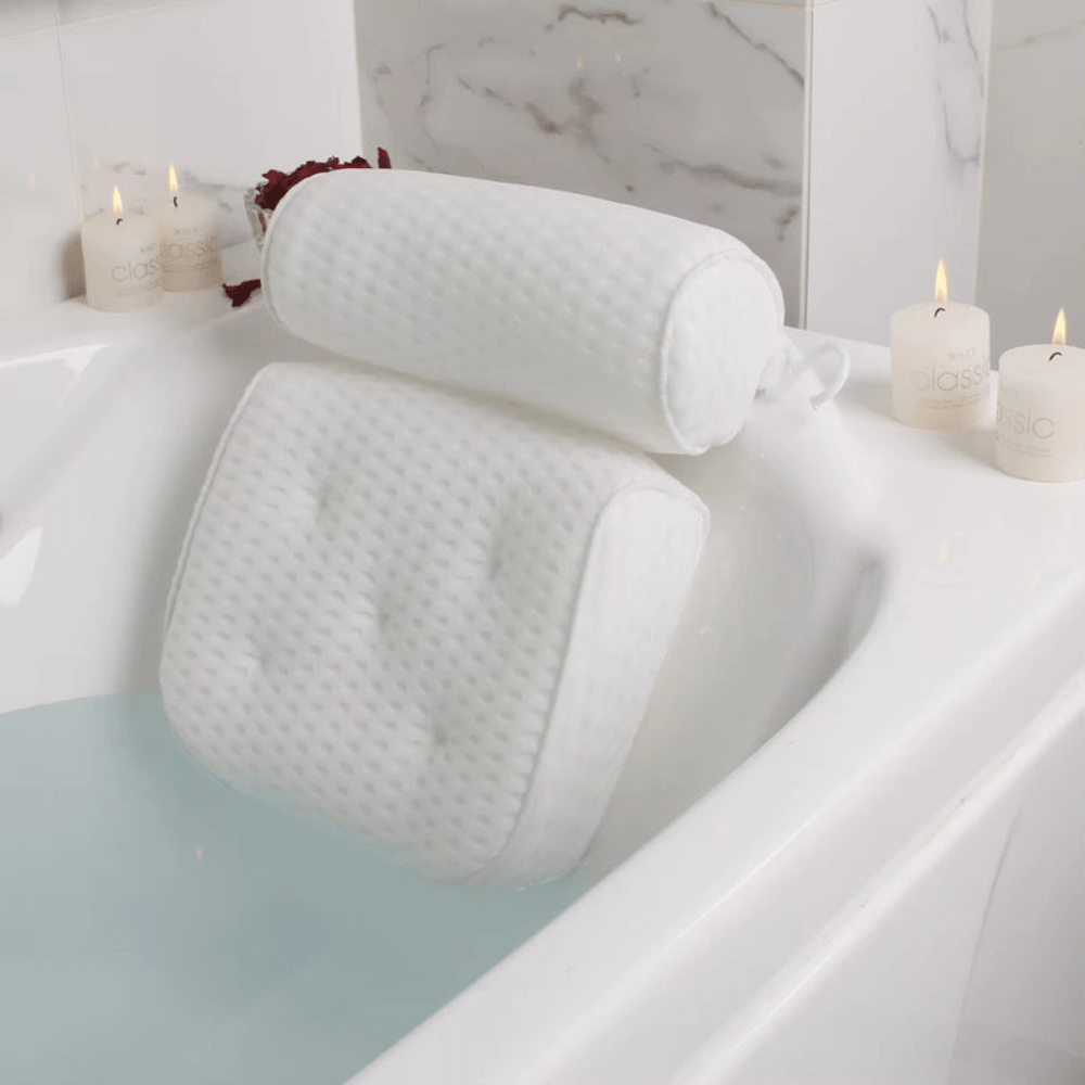 Bathroom Ergonomic Bath Pillow | Comfortable Tub Cushion with Suction Cups - Kyrafy