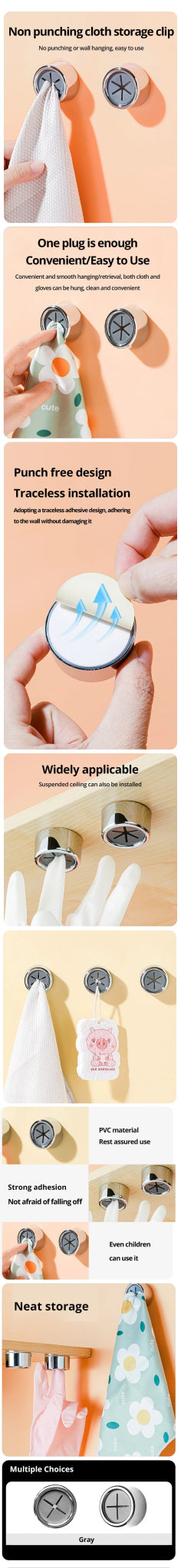 Creative Small Wall Hooks – No - Drill Adhesive Hooks for Kitchen, Bathroom & Home Organization (Set of 3) - Kyrafy