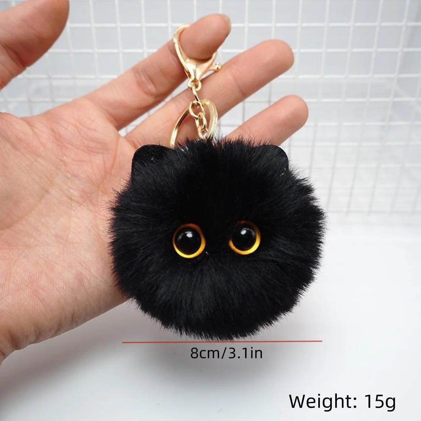Cute Plush Cat Keychain – Soft Fluffy Kitty Bag Charm & Gift for Cat Lovers - Kyrafy