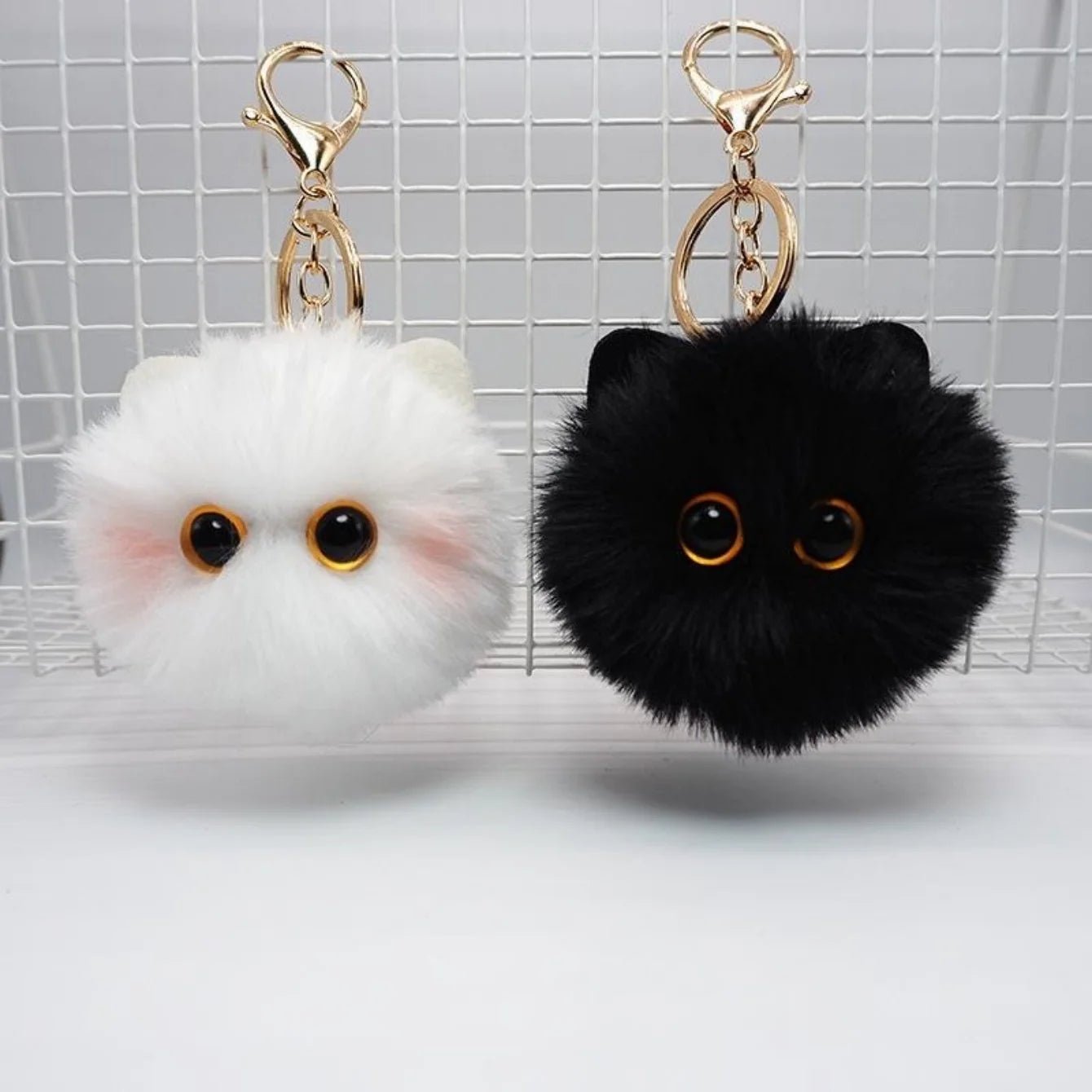 Cute Plush Cat Keychain – Soft Fluffy Kitty Bag Charm & Gift for Cat Lovers - Kyrafy
