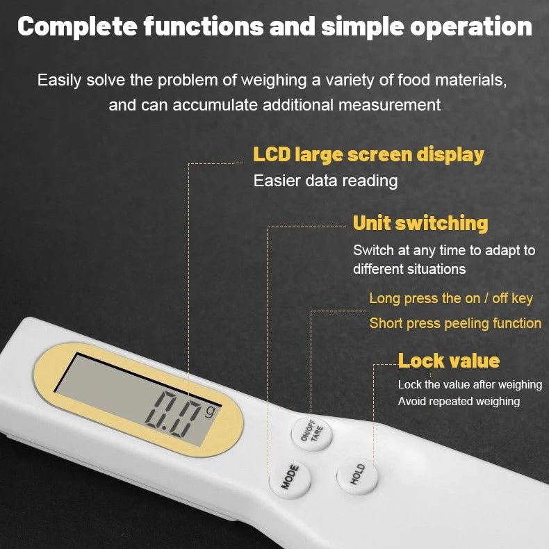 Digital Kitchen Scale 500g/0.1g Precision with LCD Display and Unit Conversion - Kyrafy