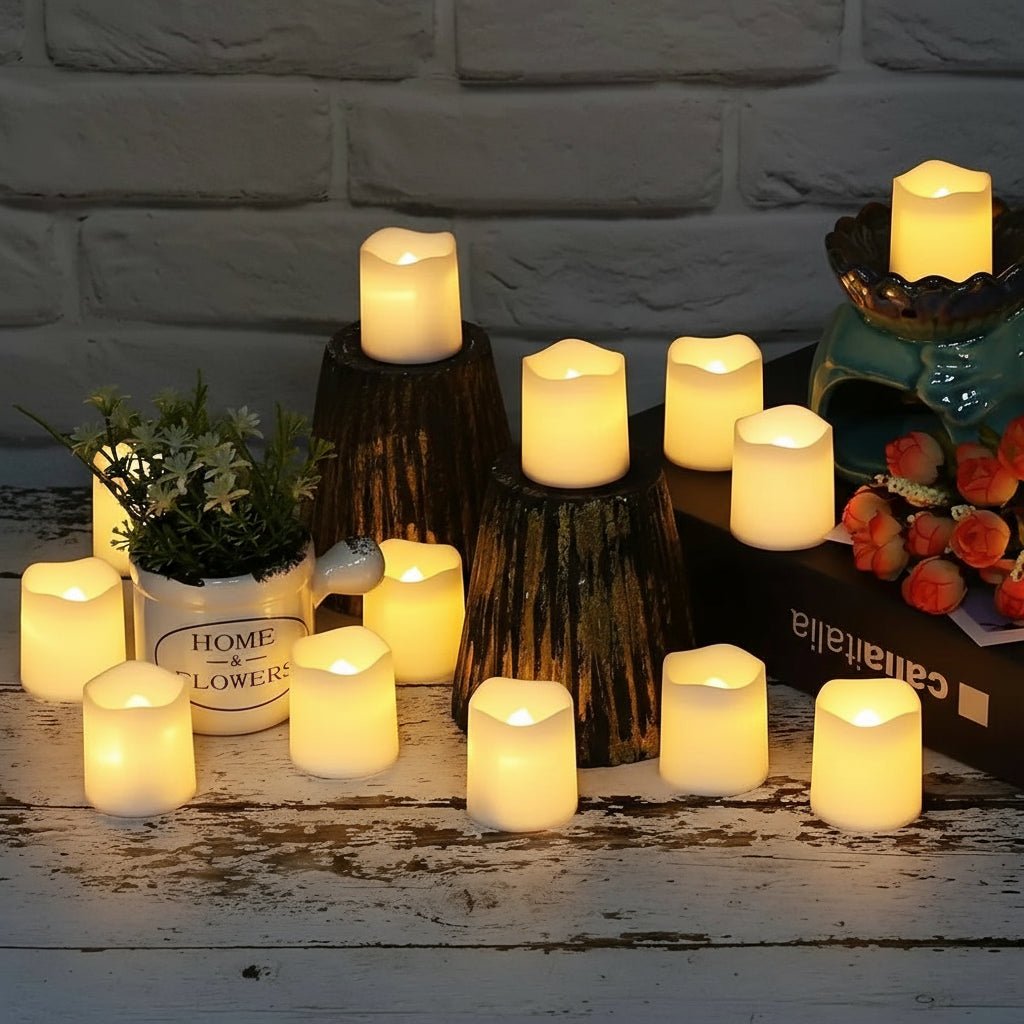 Heart - Shaped Flameless LED Tealight Candles – Battery Operated Romantic Lights for Wedding & Home Décor - Kyrafy