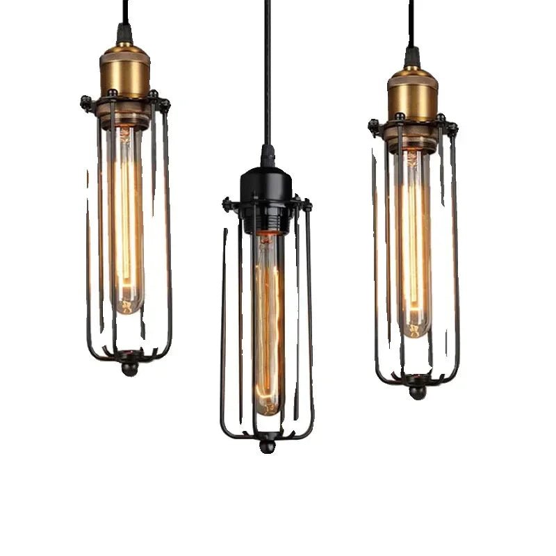 Industrial Iron Chandelier – Vintage Retro Small Ceiling Light for Bars, Cafes & Homes - Kyrafy