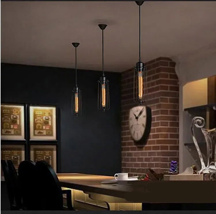 Industrial Iron Chandelier – Vintage Retro Small Ceiling Light for Bars, Cafes & Homes - Kyrafy