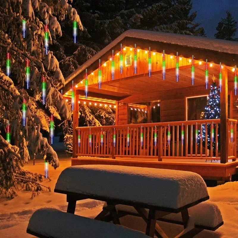 Meteor Shower Solar String Lights – Waterproof LED Outdoor Garden Decoration - Kyrafy