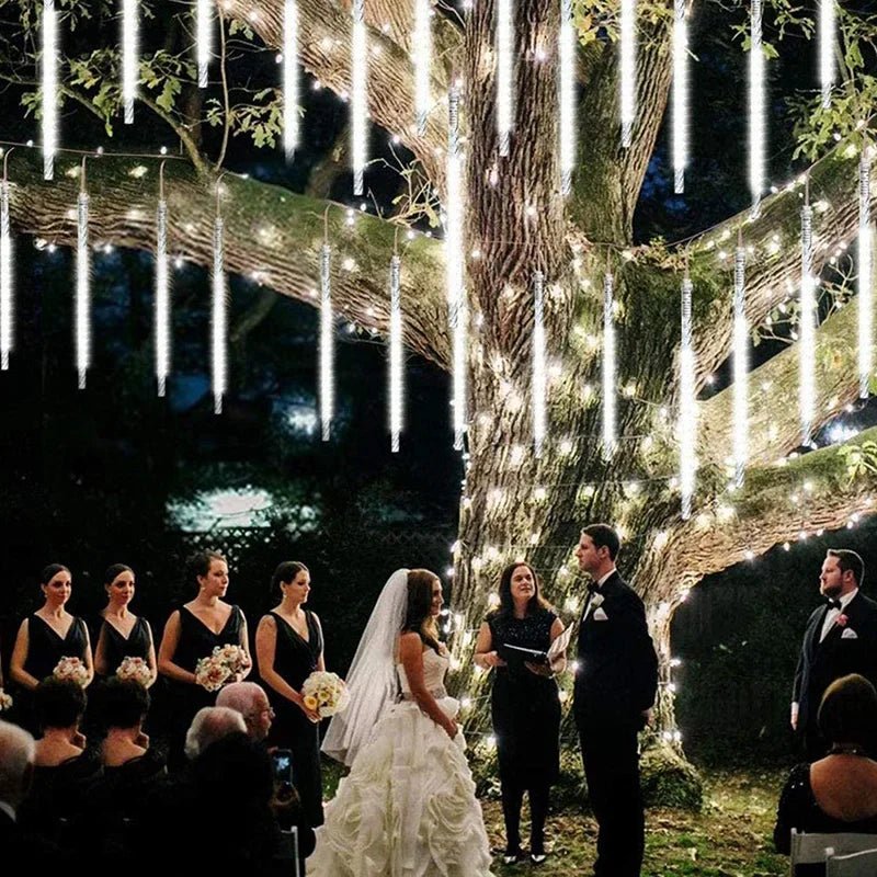 Meteor Shower Solar String Lights – Waterproof LED Outdoor Garden Decoration - Kyrafy