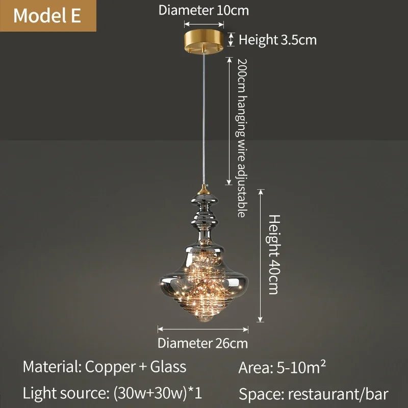 Modern Gold Copper Pendant Light – Elegant LED Ceiling Fixture for Bedroom & Living Room - Kyrafy