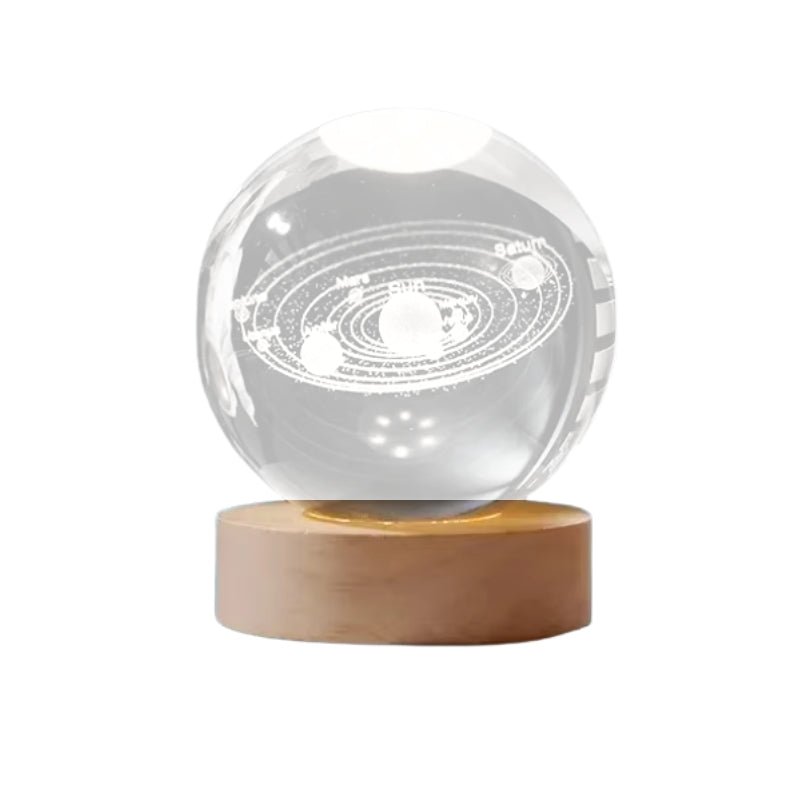 Moon Crystal Sphere Lamp – 3D Galaxy Glass Globe Night Light for Home & Bedroom Décor - Kyrafy