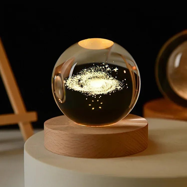 Moon Crystal Sphere Lamp – 3D Galaxy Glass Globe Night Light for Home & Bedroom Décor - Kyrafy