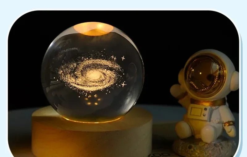 Moon Crystal Sphere Lamp – 3D Galaxy Glass Globe Night Light for Home & Bedroom Décor - Kyrafy