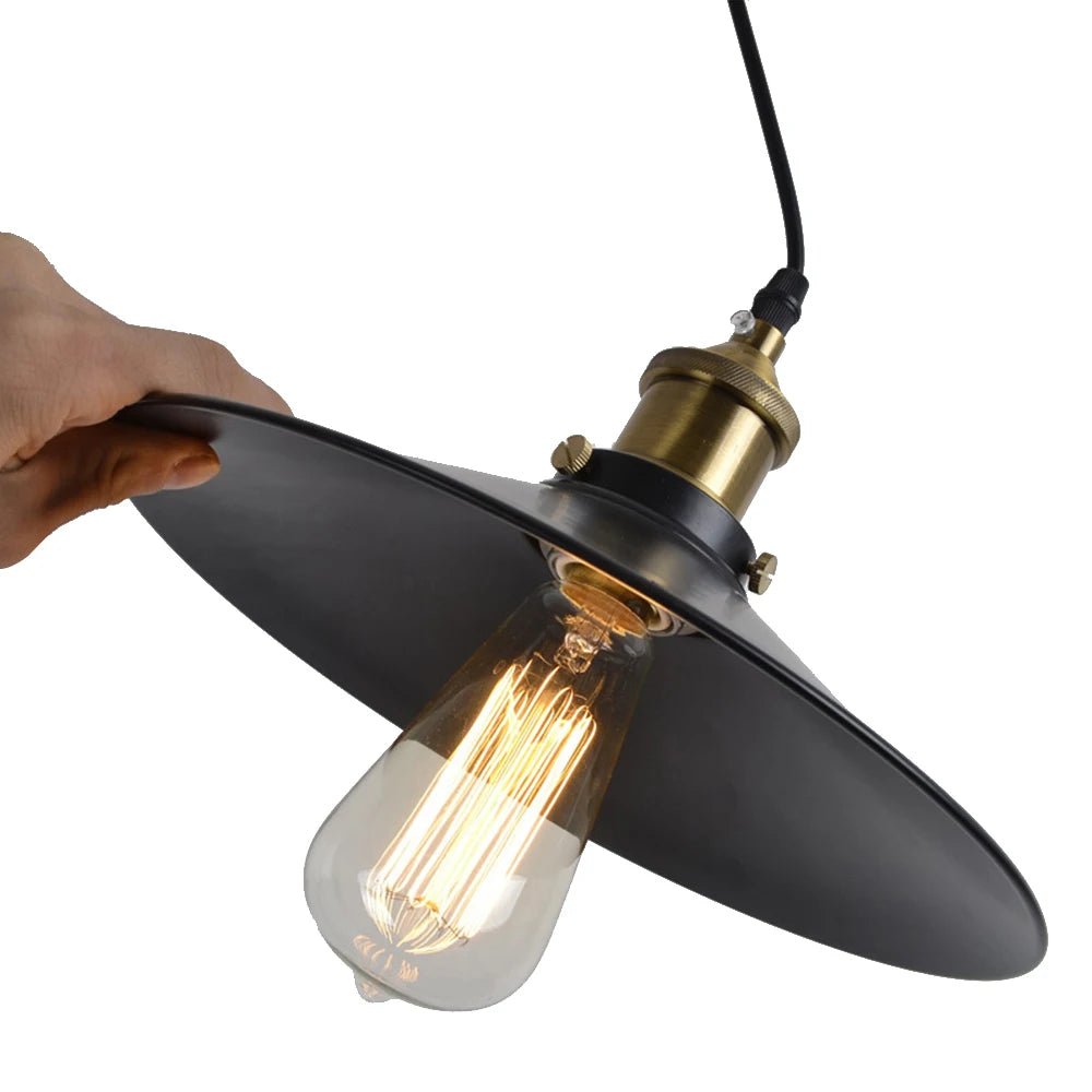 NordicGlow™ Vintage Metal Pendant Light – Black Iron Ceiling Lamp for Modern Interiors - Kyrafy