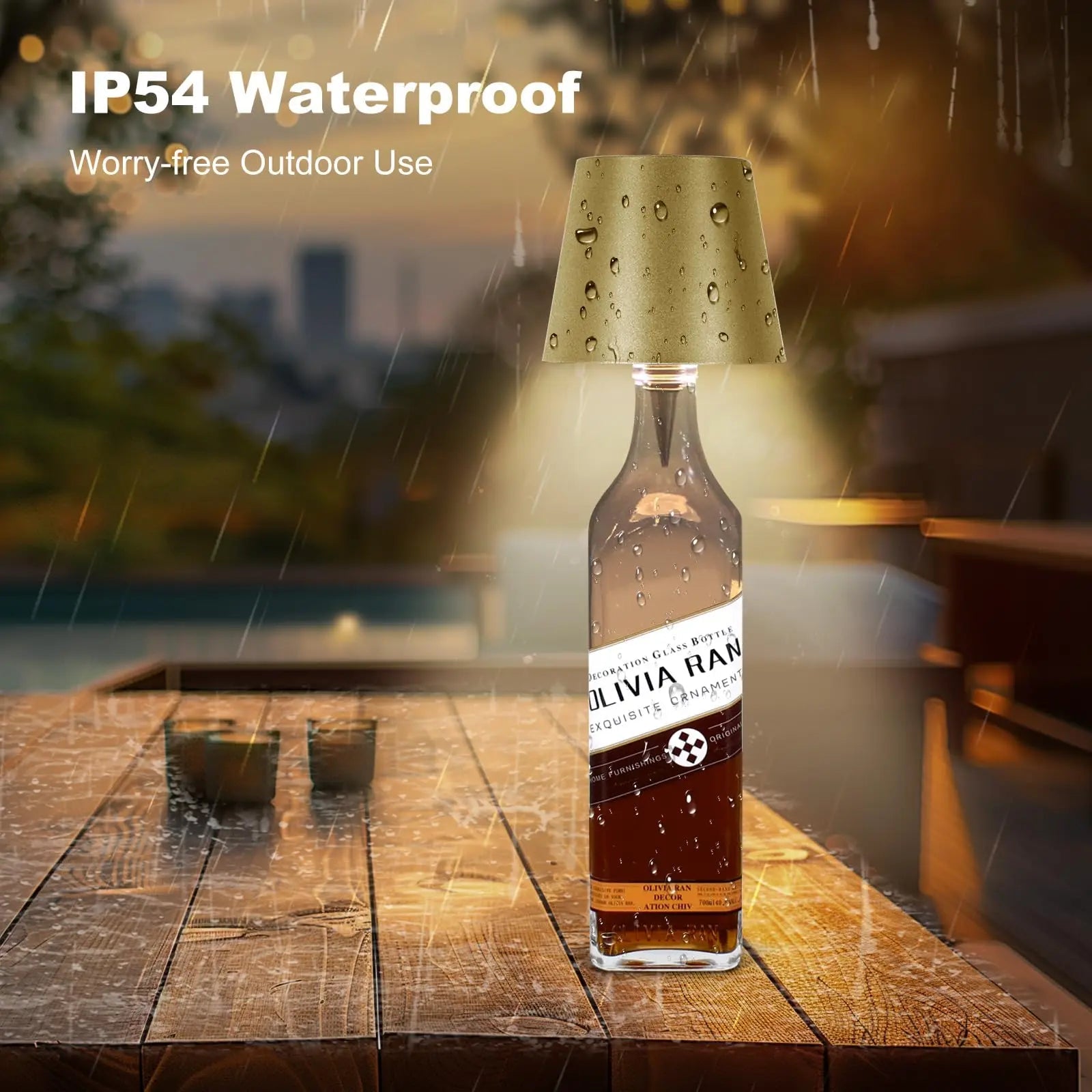 Rechargeable LED Bottle Table Lamp – Touch Control, Dimmable & Portable Light for Home Decor - Kyrafy