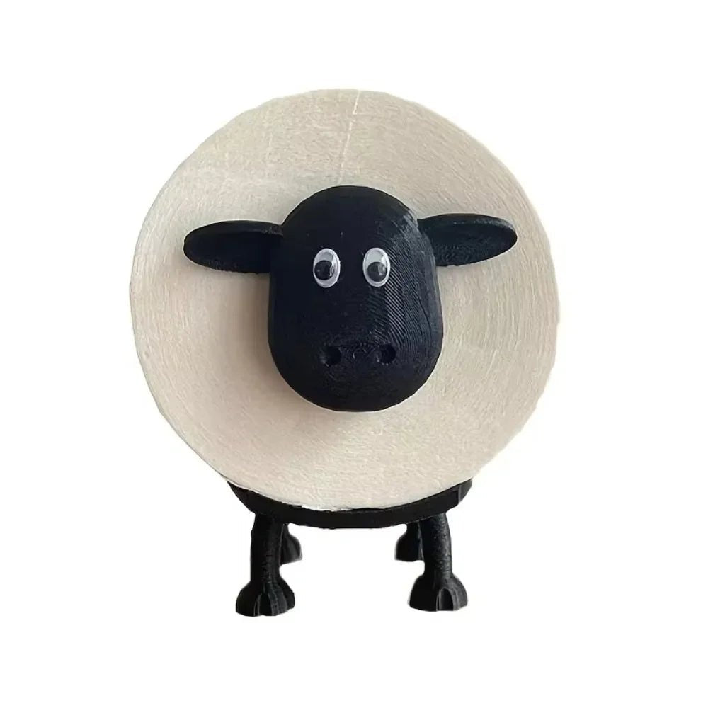 Sheep Toilet Paper Holder – Cute Decorative Bathroom Tissue Dispenser, Freestanding Plastic Roll Organizer - Kyrafy