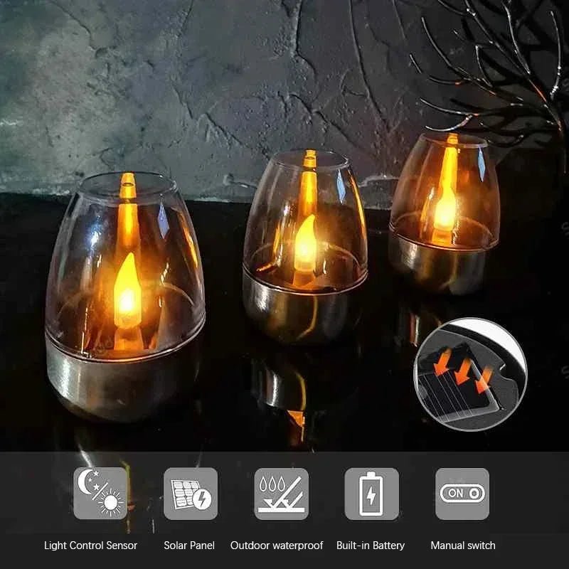 Solar Candle Lamp – Warm Flickering LED Light for Outdoor Garden & Patio Decor - Kyrafy