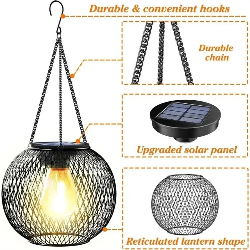 Solar Fairy Lantern – Waterproof Metal Hanging Light for Garden & Patio Decor - Kyrafy