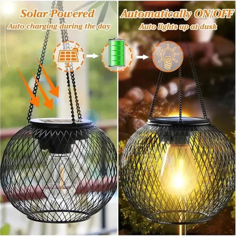 Solar Fairy Lantern – Waterproof Metal Hanging Light for Garden & Patio Decor - Kyrafy
