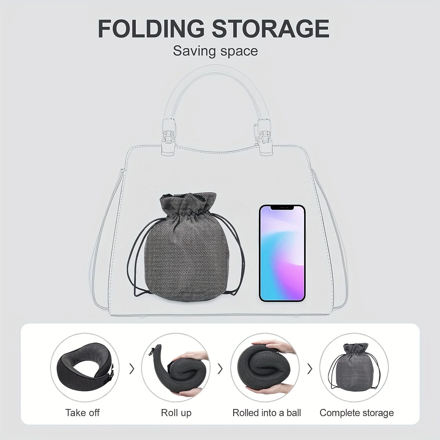 Travel Neck Pillow with Memory Foam – Ergonomic U - Shaped Support & Washable Cover - Kyrafy