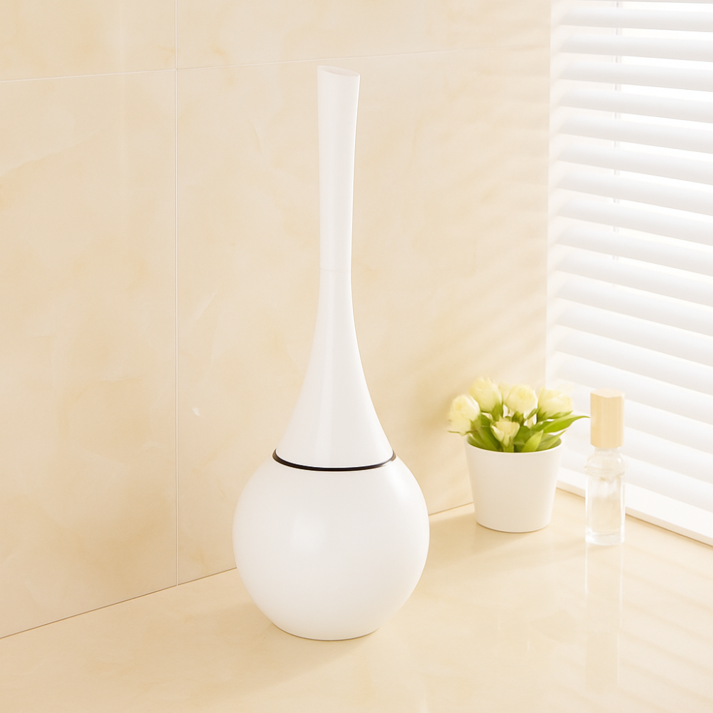 Bathroom Elegant Toilet Brush Set | Modern Holder with Hygienic Design