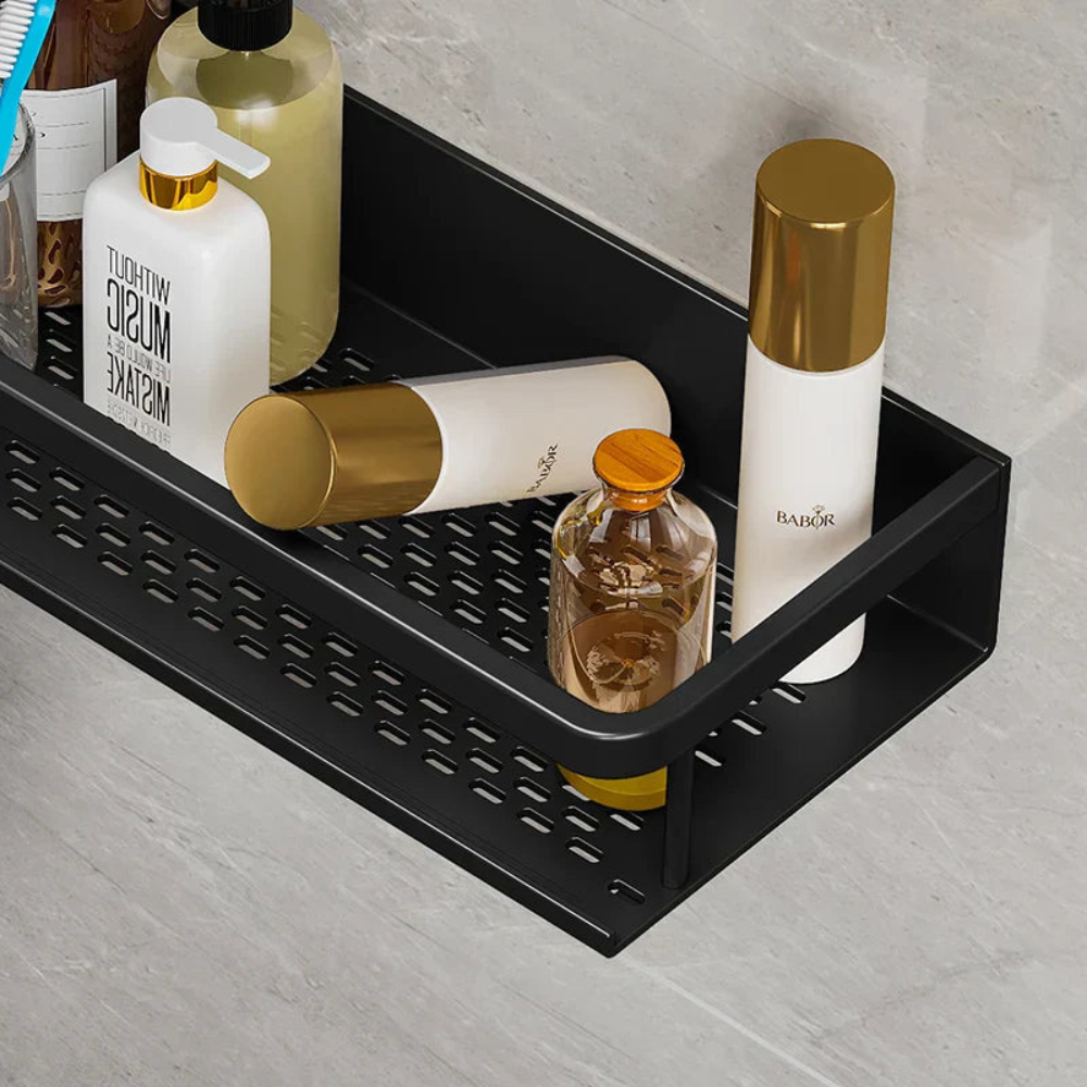 Bathroom Black Shower Caddy | Modern Space Saving Design