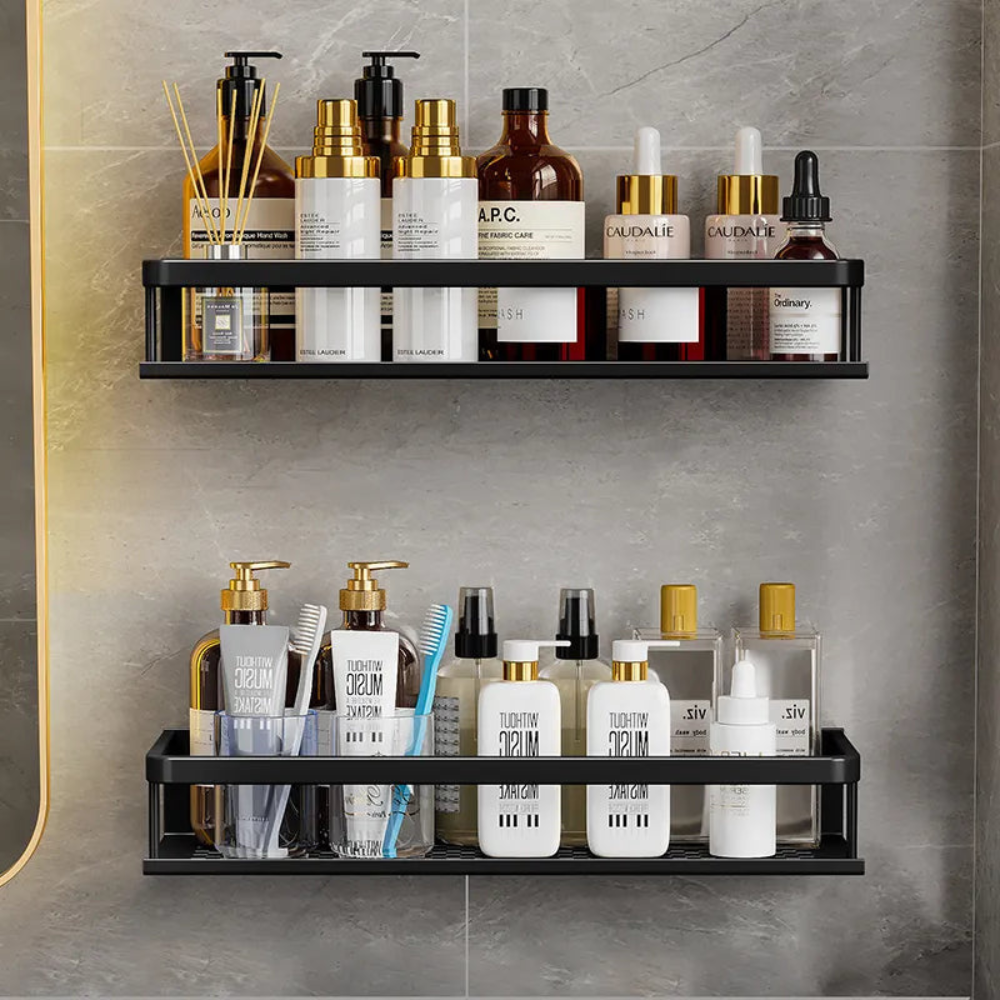 Bathroom Black Shower Caddy | Modern Space Saving Design