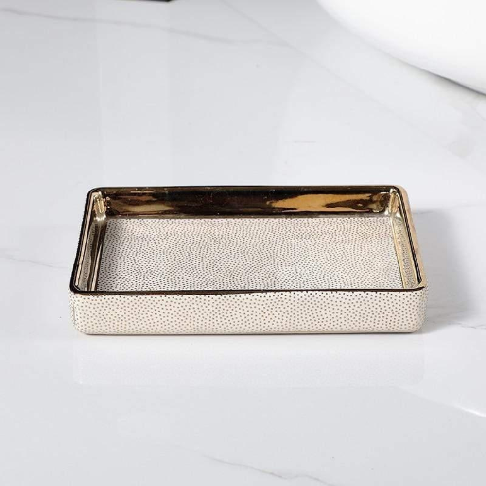 Bathroom Elegant Accessory Set | Bathroom Accessories Set with Gold Accents