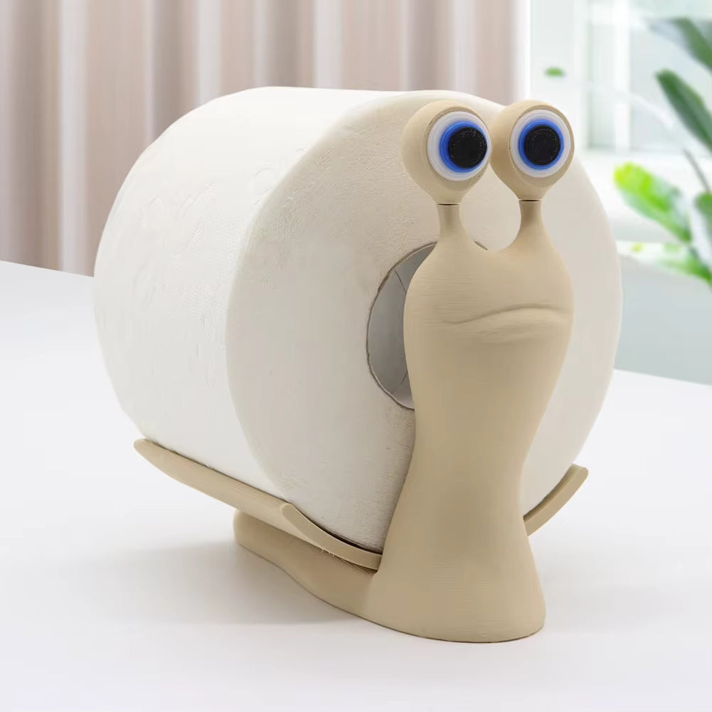 Snail-Shaped Toilet Paper Holder – Cute Bathroom Tissue Dispenser & Desk Organizer