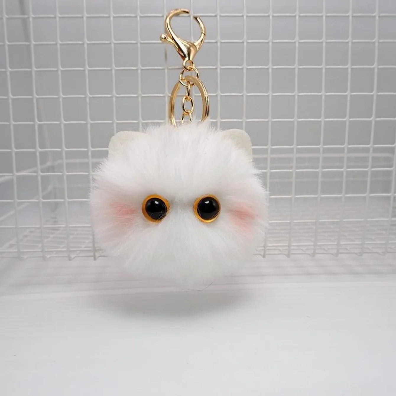 Cute Plush Cat Keychain – Soft Fluffy Kitty Bag Charm & Gift for Cat Lovers