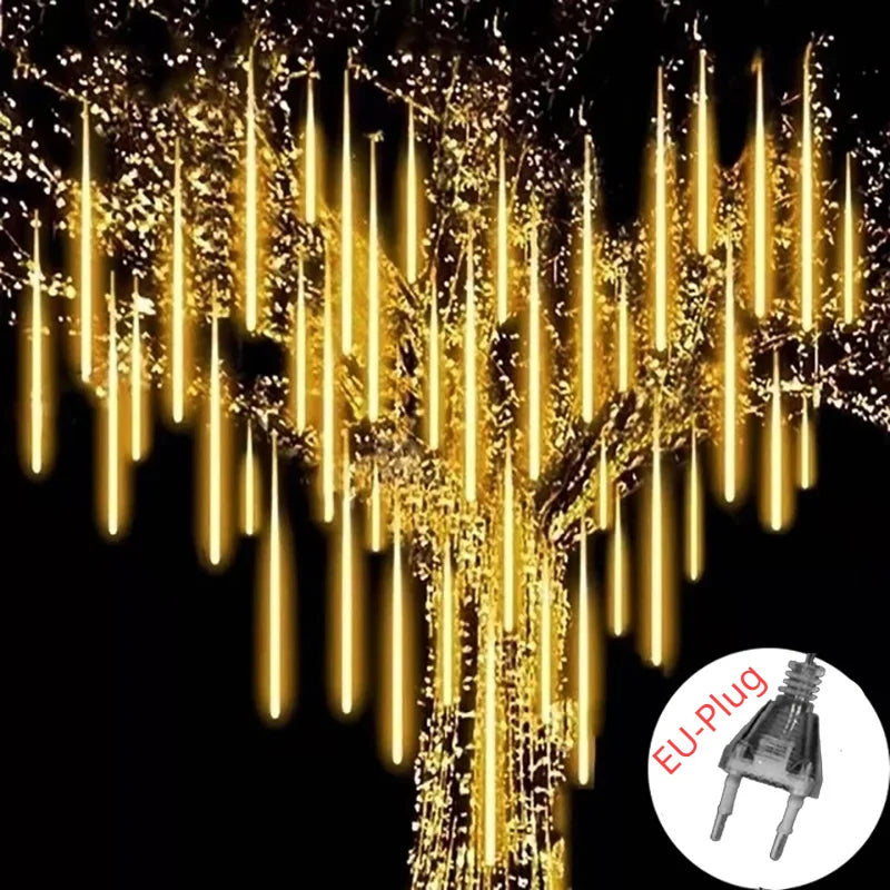 Meteor Shower Solar String Lights – Waterproof LED Outdoor Garden Decoration