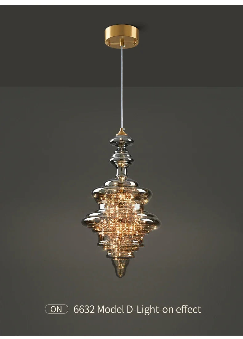 Modern Gold Copper Pendant Light – Elegant LED Ceiling Fixture for Bedroom & Living Room