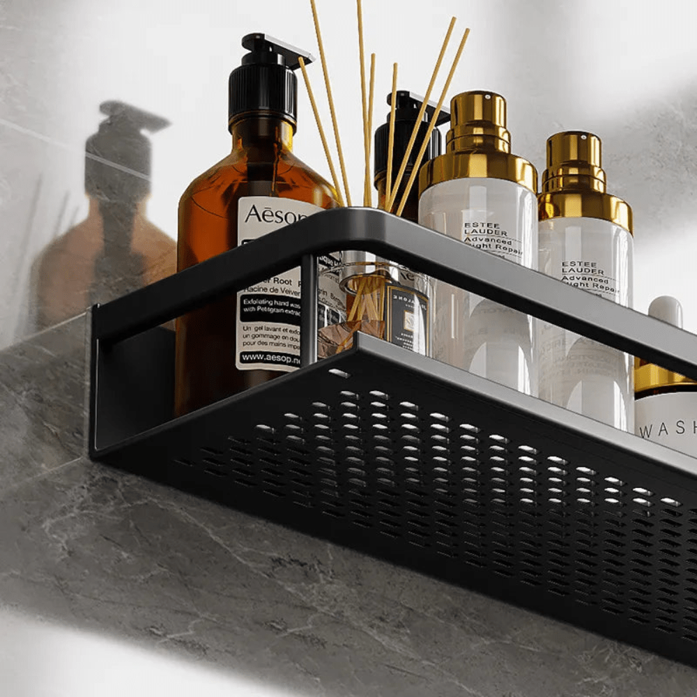 Bathroom Black Shower Caddy | Modern Space Saving Design - Kyrafy