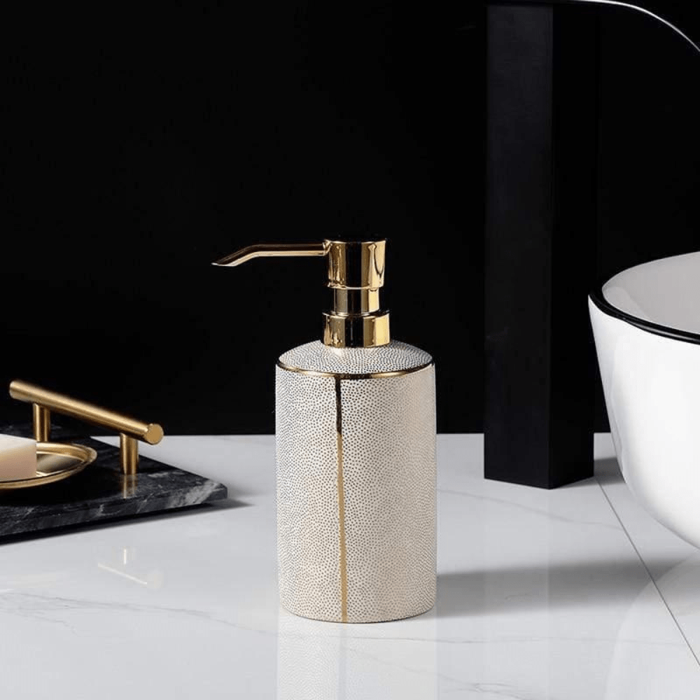 Bathroom Elegant Accessory Set | Bathroom Accessories Set with Gold Accents - Kyrafy