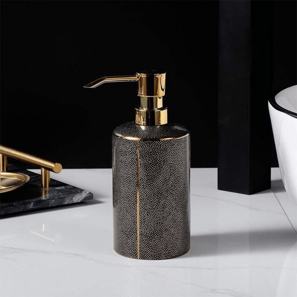 Bathroom Elegant Accessory Set | Bathroom Accessories Set with Gold Accents - Kyrafy