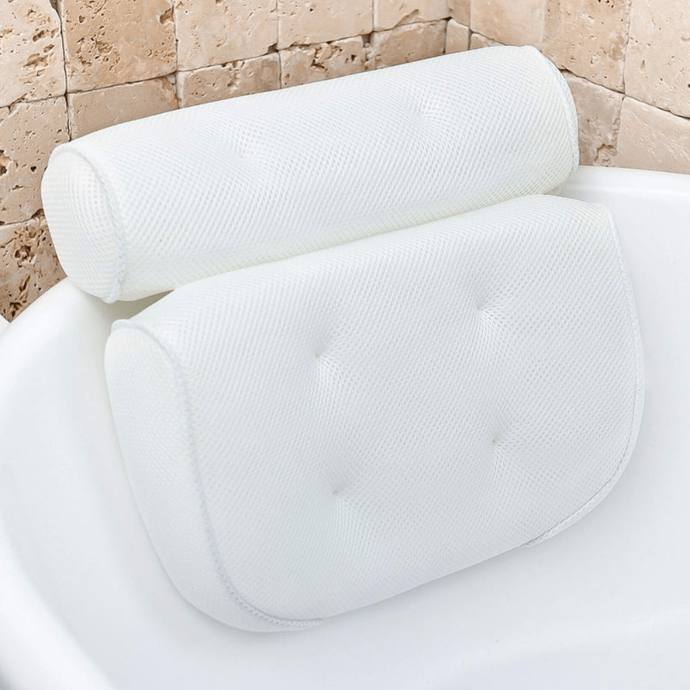 Bathroom Ergonomic Bath Pillow | Comfortable Tub Cushion with Suction Cups - Kyrafy
