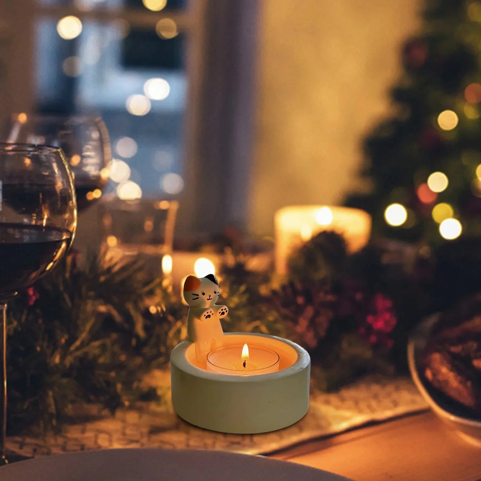 Cat - Shaped Aromatherapy Candle Holder – Creative Ceramic Candlestick for Home Decor - Kyrafy