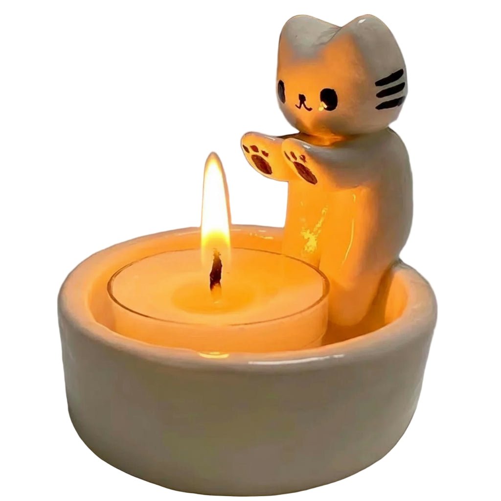Cat - Shaped Aromatherapy Candle Holder – Creative Ceramic Candlestick for Home Decor - Kyrafy