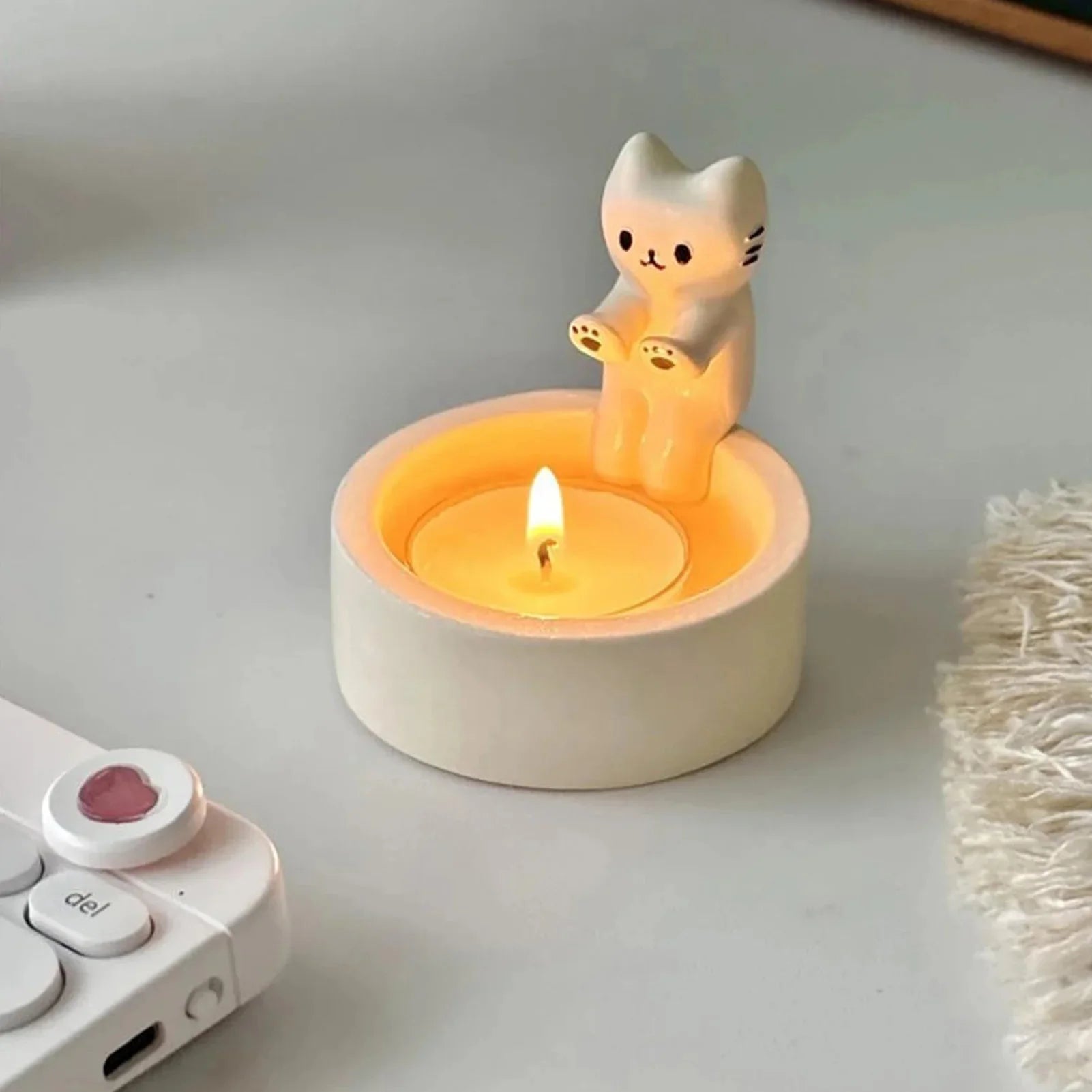 Cat - Shaped Aromatherapy Candle Holder – Creative Ceramic Candlestick for Home Decor - Kyrafy