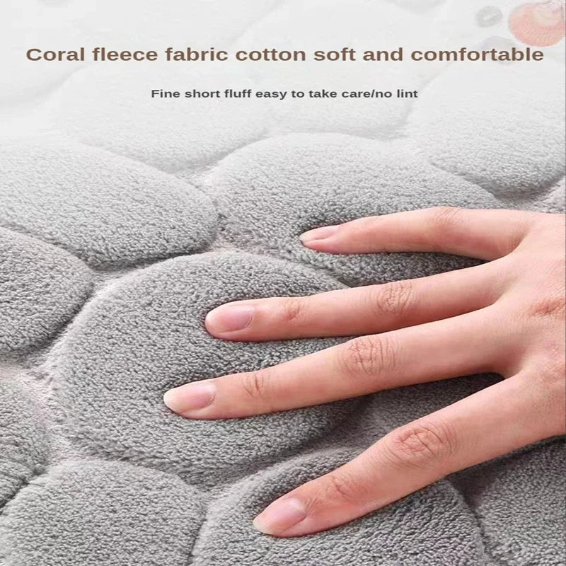 Cobblestone Memory Foam Bath Mat – Non - Slip, Water - Absorbent & Soft Bathroom Rug - Kyrafy