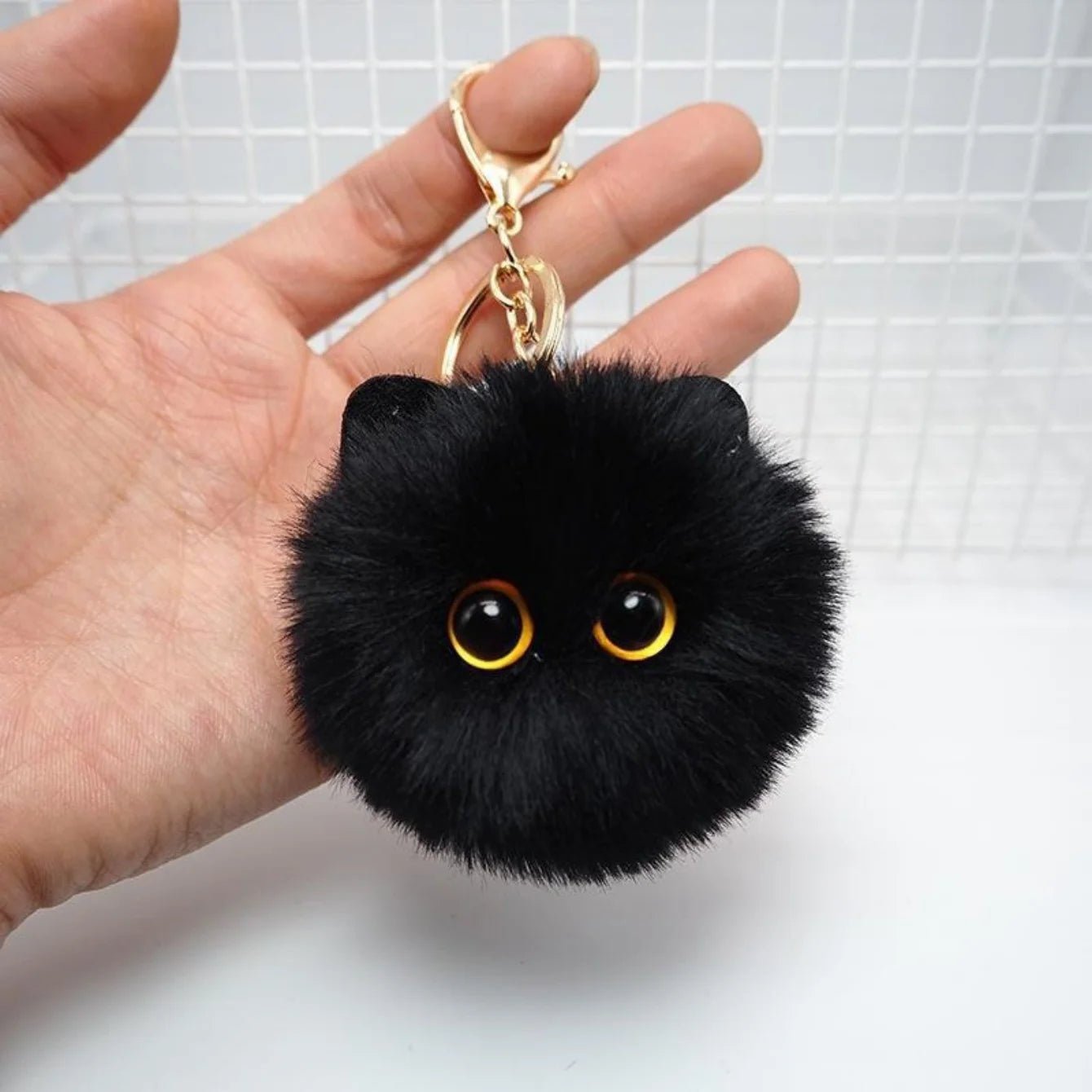 Cute Plush Cat Keychain – Soft Fluffy Kitty Bag Charm & Gift for Cat Lovers - Kyrafy