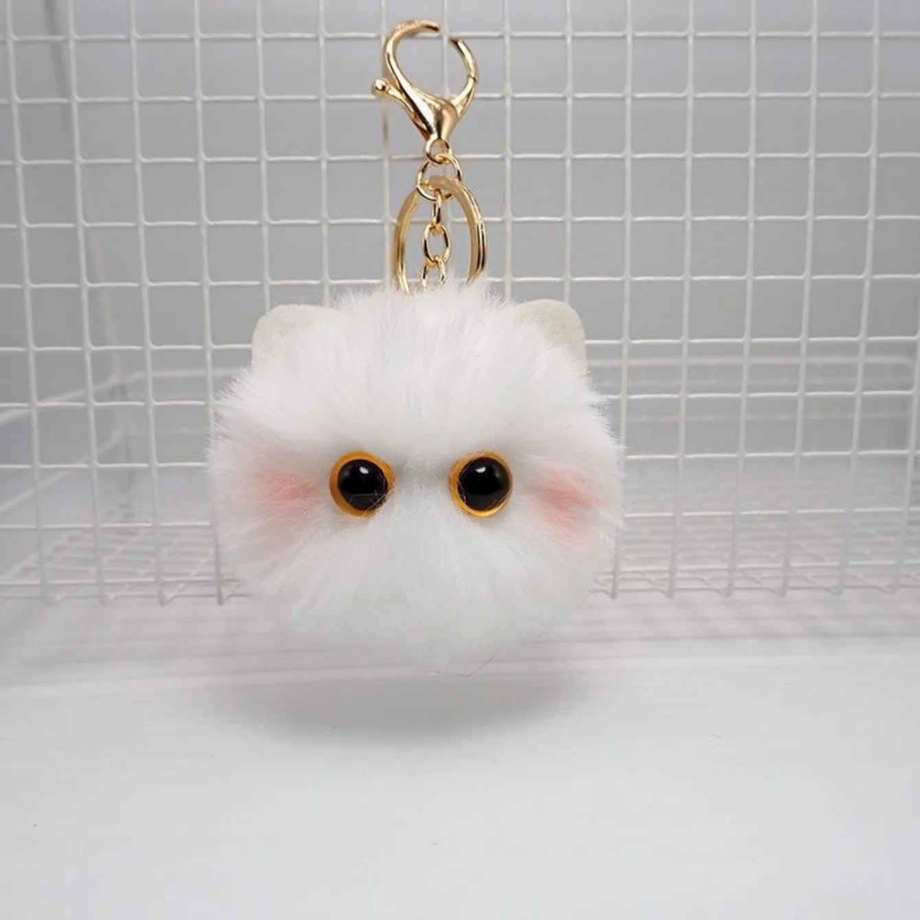 Cute Plush Cat Keychain – Soft Fluffy Kitty Bag Charm & Gift for Cat Lovers - Kyrafy
