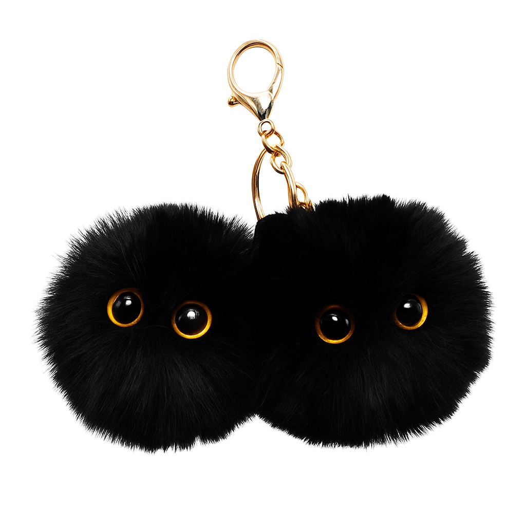 Cute Plush Cat Keychain – Soft Fluffy Kitty Bag Charm & Gift for Cat Lovers - Kyrafy
