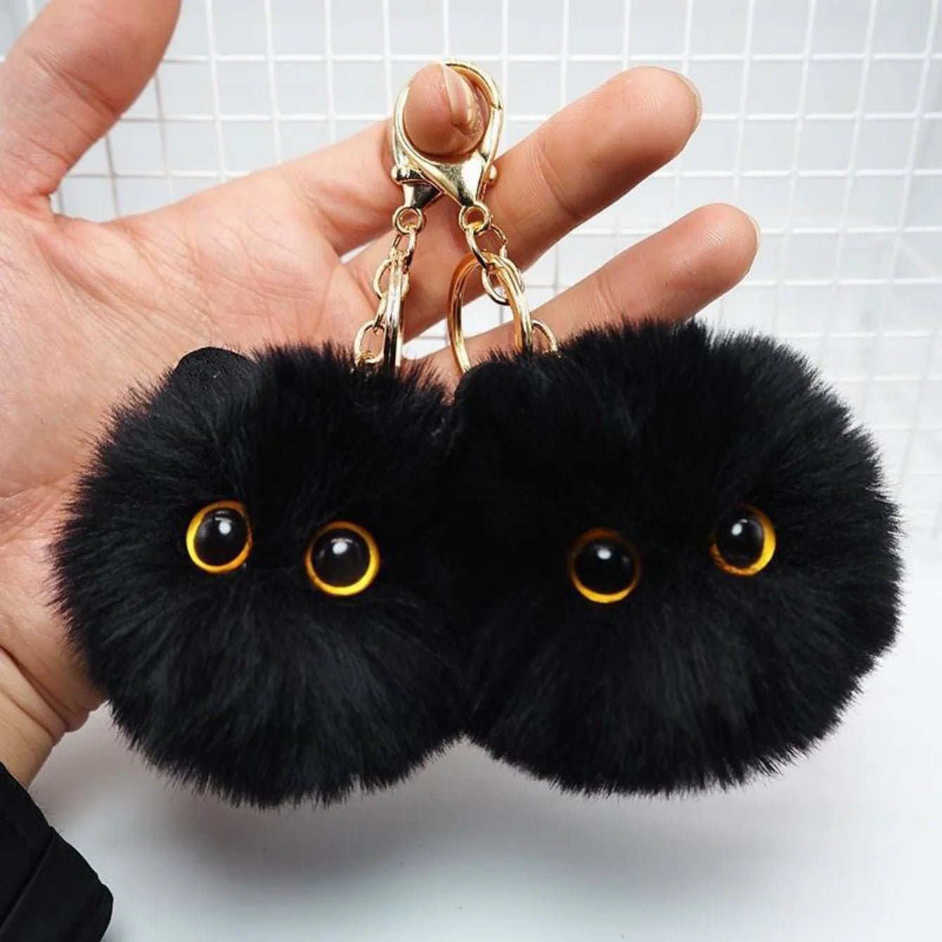 Cute Plush Cat Keychain – Soft Fluffy Kitty Bag Charm & Gift for Cat Lovers - Kyrafy