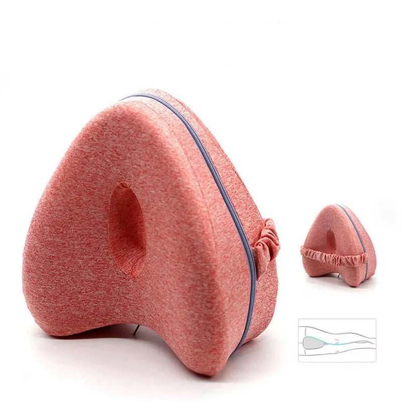 Ergonomic Heart - Shaped Memory Foam Knee Pillow for Side Sleepers – Bamboo Cover & Elastic Strap - Kyrafy