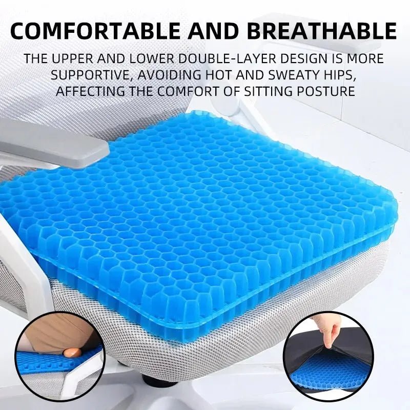 Gel Seat Cushion for Tailbone Pain Relief – Breathable Honeycomb Design & Posture Support - Kyrafy